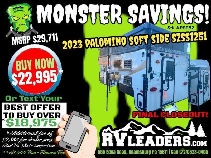 2023 Palomino Backpack Truck Camper Soft Side SS-1500 Stock: IN STOCK | The  Outpost RV